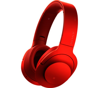 SONY  h.ear on MDR-100ABNR Wireless Bluetooth Noise-Cancelling Headphones - Red